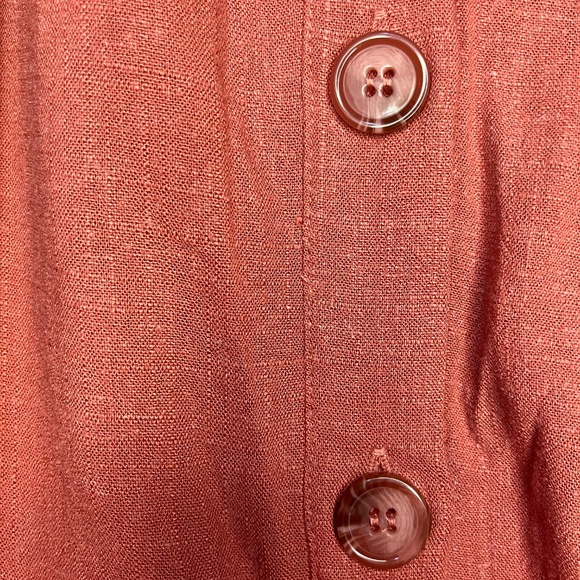 Trendy Cottagecore Vintage Versatile A-Line Linen Skirt with buttons and pockets - Picture 3 of 5